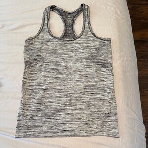 New Balance Black and White Space-Dye Racerback Tank Top